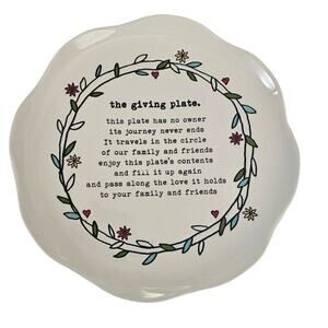 The Giving Plate, Cream Colored 10 Inch Decorative Plate